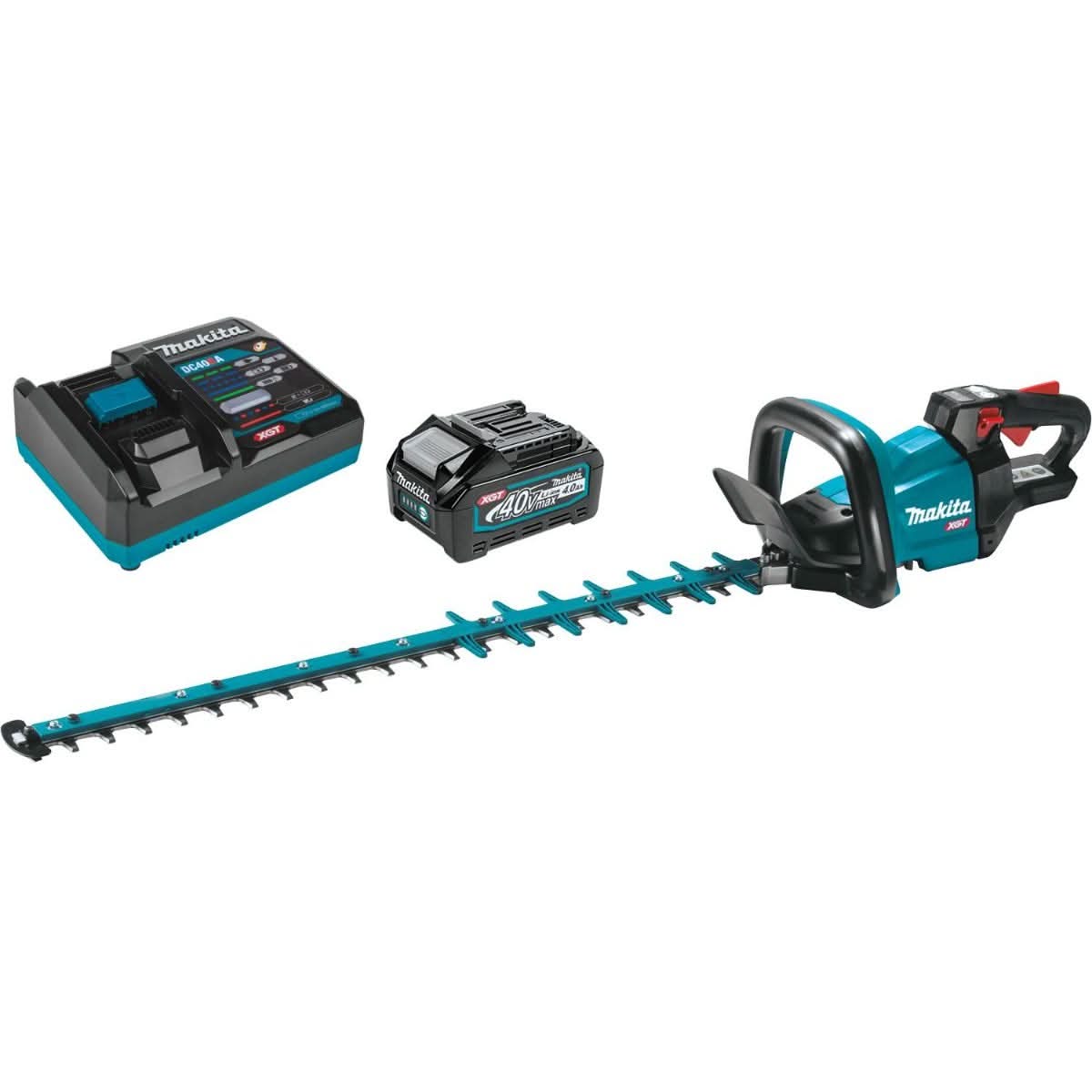 Makita 40V max XGT Brushless 30" Hedge Trimmer Kit (4.0Ah) with 4-Speed Compact Stick Vacuum