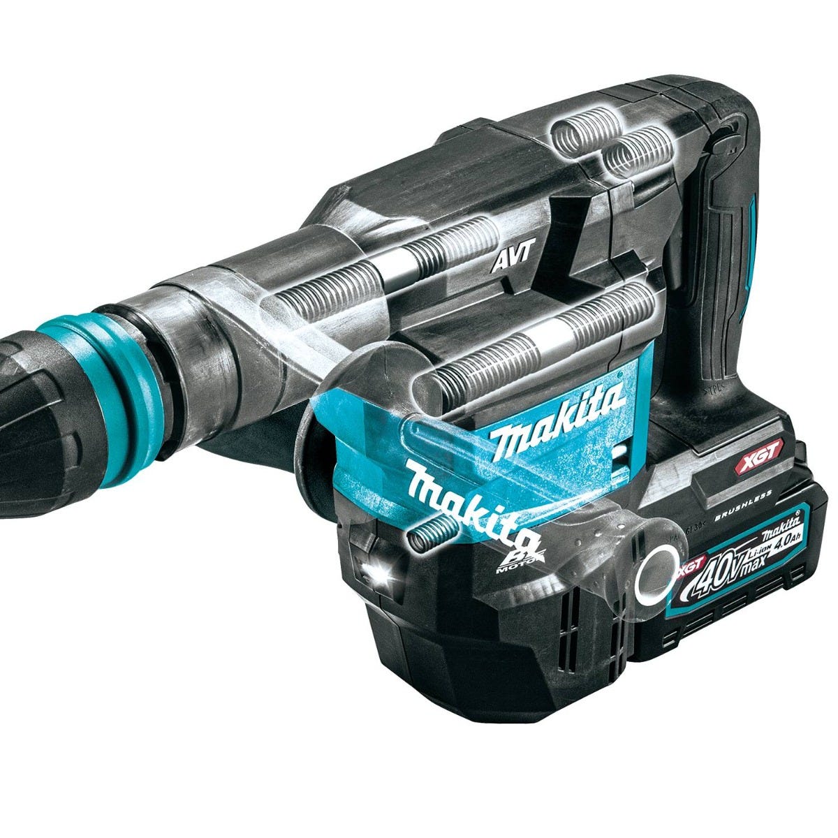 Makita GMH01M1 40V max XGT Brushless Cordless 15 lb. SDS-MAX AVT Demolition Hammer Kit, AWS Capable (4.0Ah)