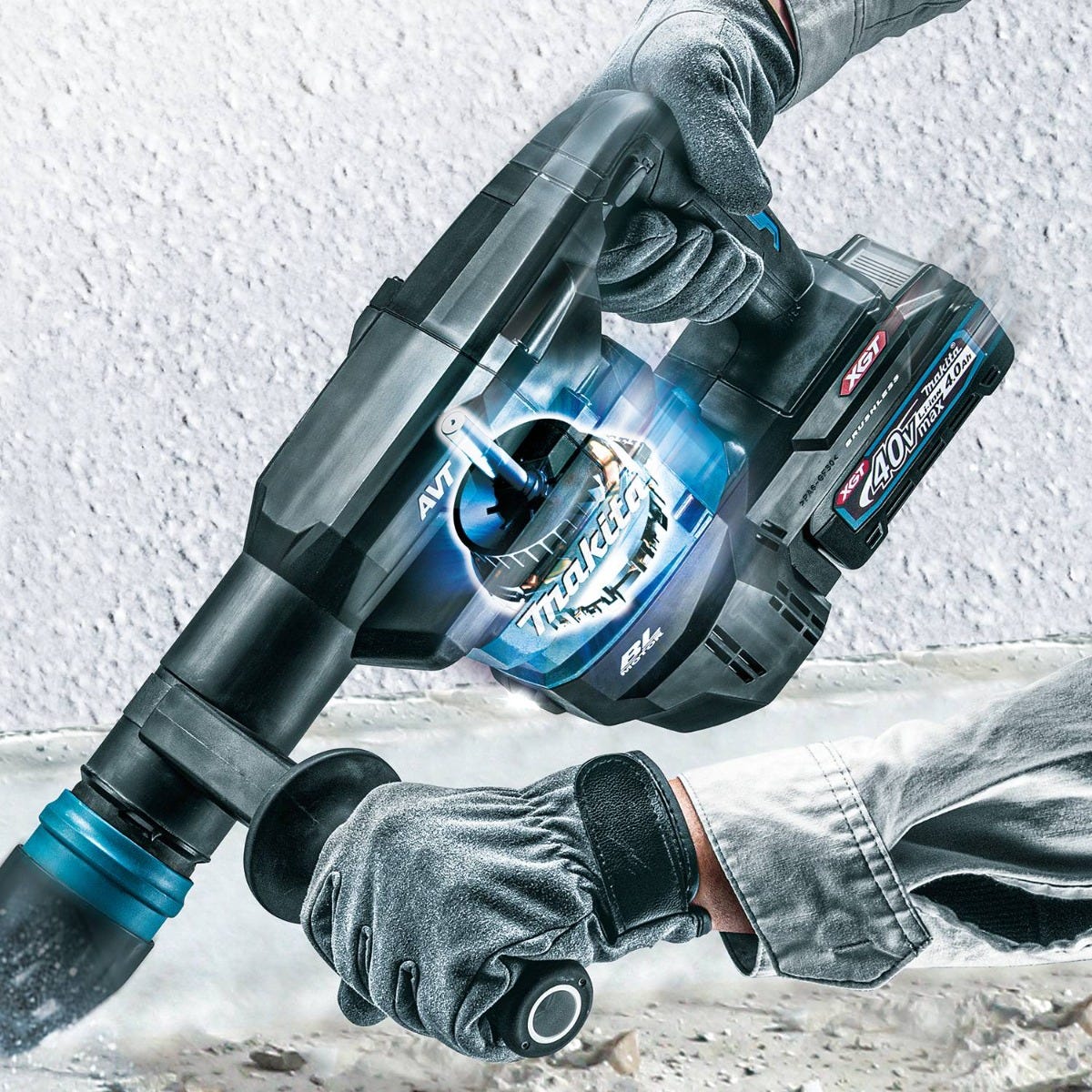 Makita GMH01M1 40V max XGT Brushless Cordless 15 lb. SDS-MAX AVT Demolition Hammer Kit, AWS Capable (4.0Ah)