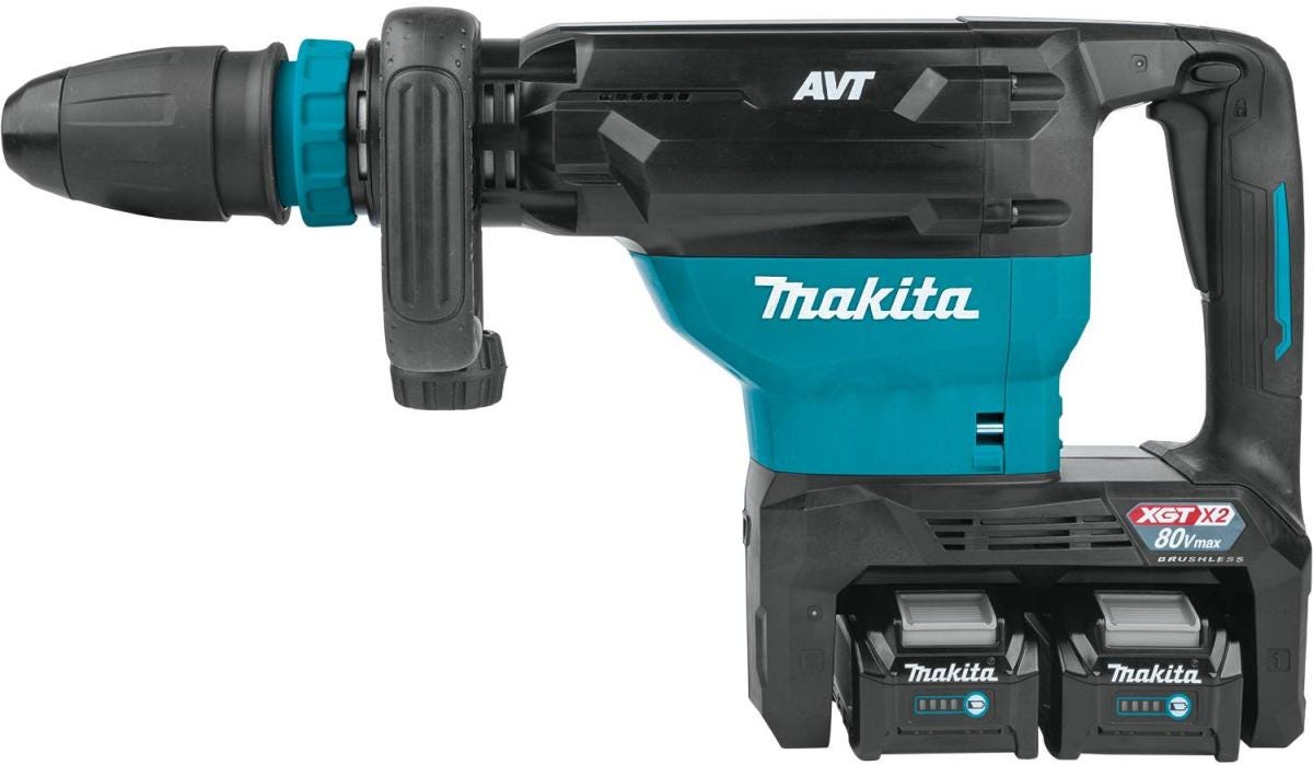 Makita GMH02PM 80V max (40V max X2) XGT Brushless 28 lb. 
SDS-MAX AVT Demolition Hammer Kit, AWS Capable (4.0Ah)