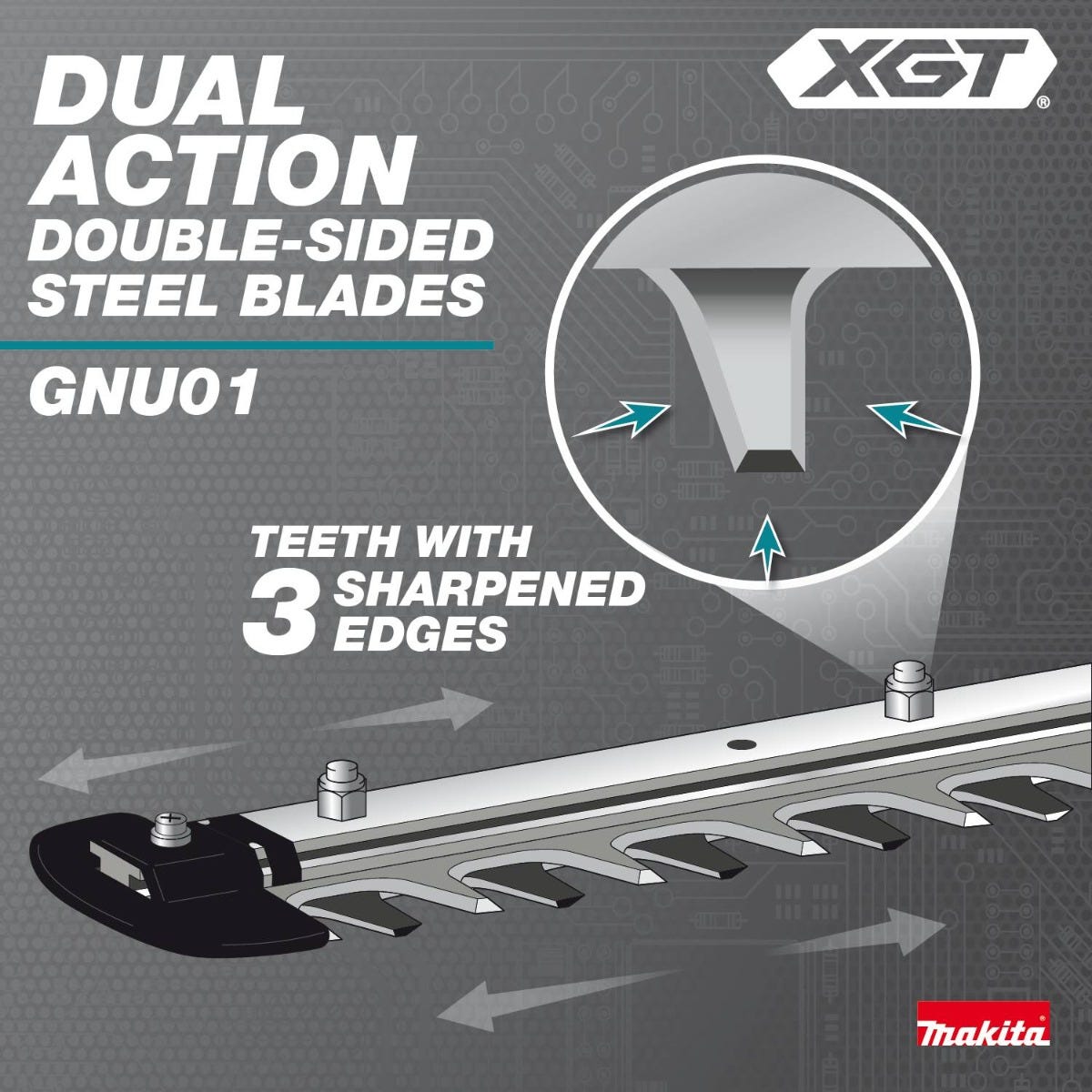 Makita GNU01Z 40V max XGT Brushless Cordless 24" Articulating Pole Hedge Trimmer, Tool Only