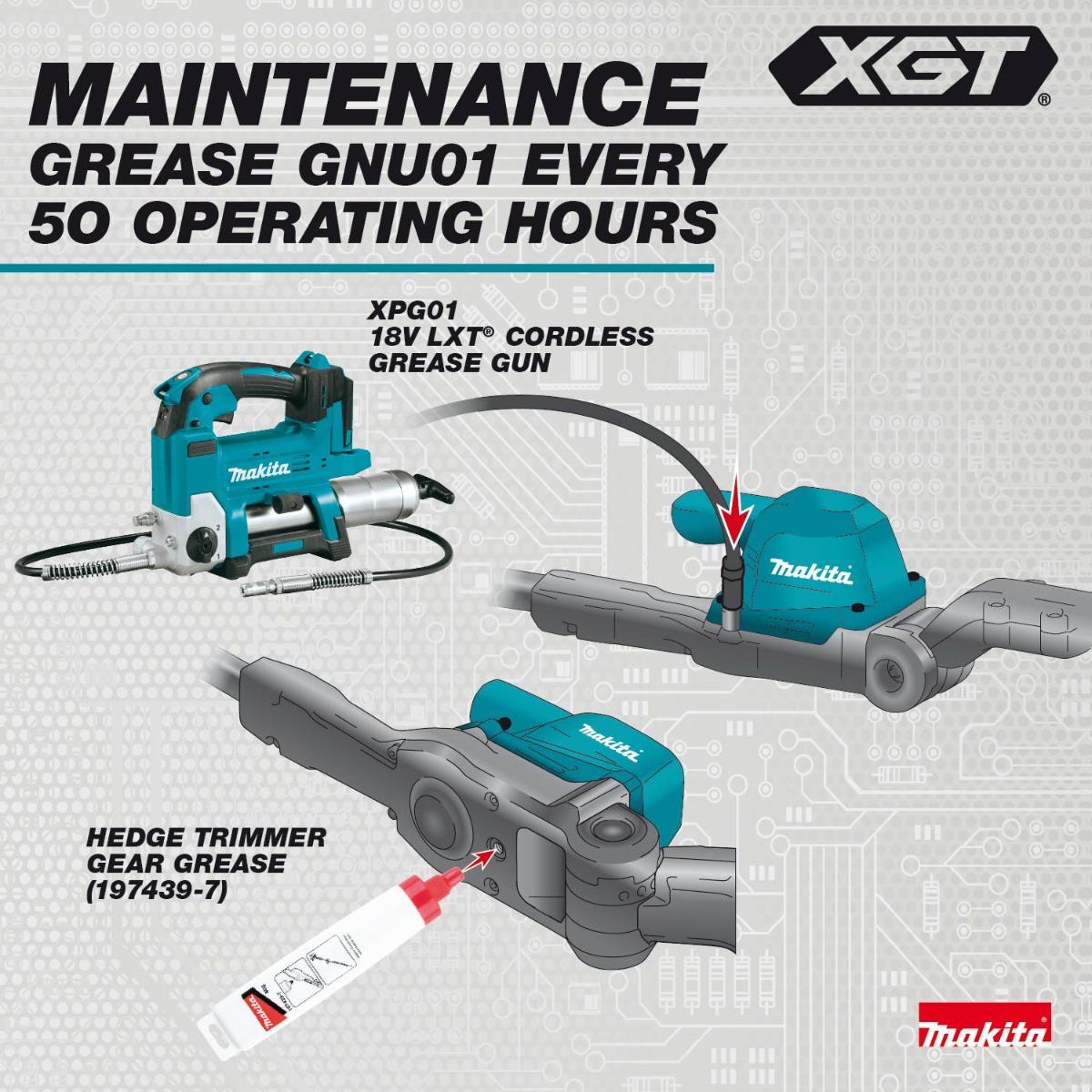 Makita GNU01Z 40V max XGT Brushless Cordless 24" Articulating Pole Hedge Trimmer, Tool Only