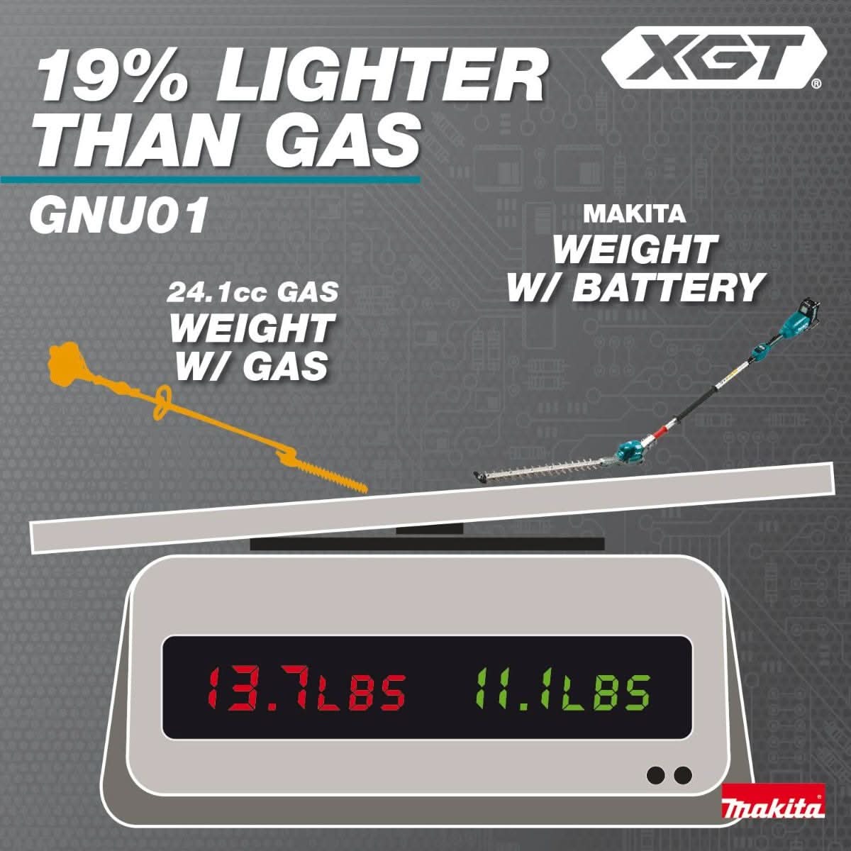 Makita GNU01M1 40V max XGT Brushless Cordless 24" Articulating Pole Hedge Trimmer Kit (4.0Ah)