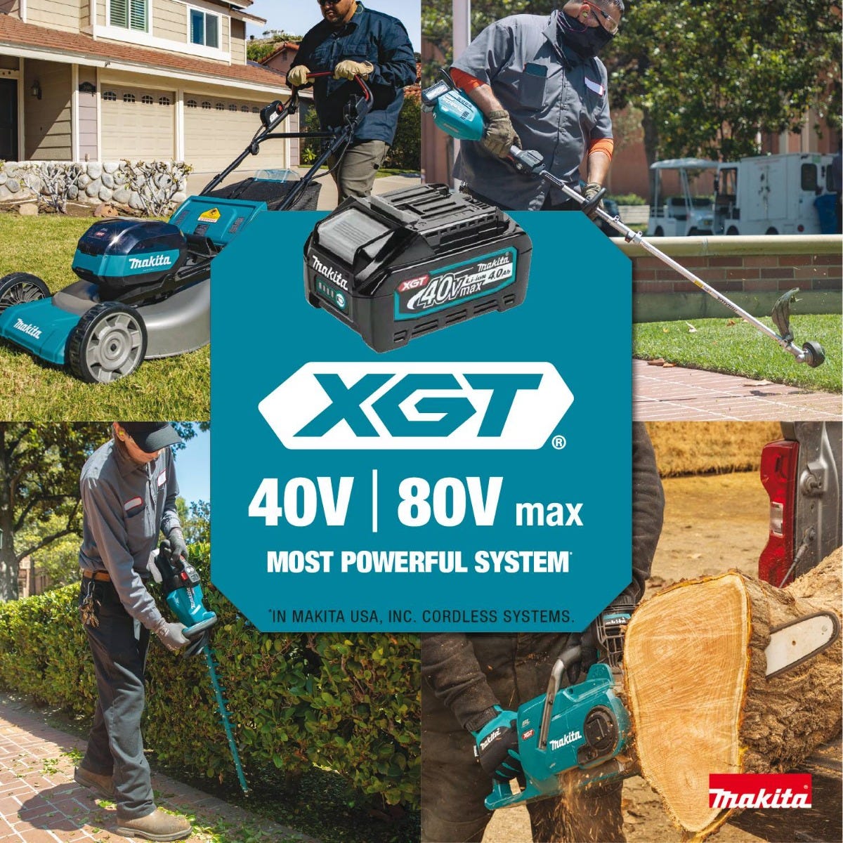 Makita GNU01Z 40V max XGT Brushless Cordless 24" Articulating Pole Hedge Trimmer, Tool Only