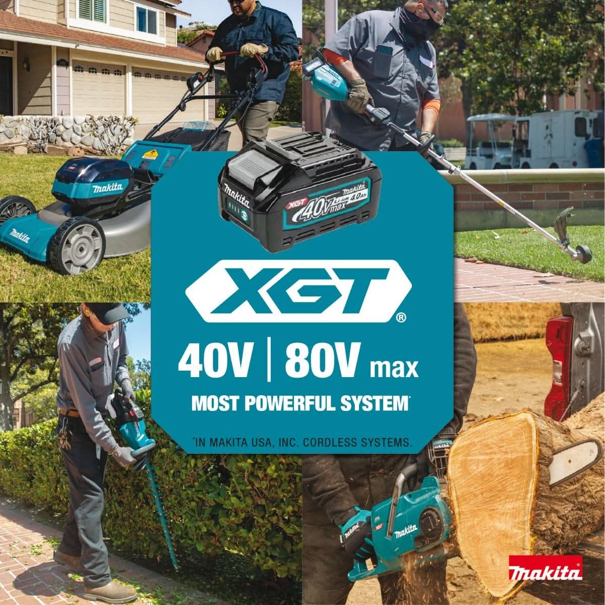 Makita 40V max XGT Brushless 24" Articulating Pole Hedge Trimmer Kit (4.0Ah) with 4-Speed Compact Stick Vacuum