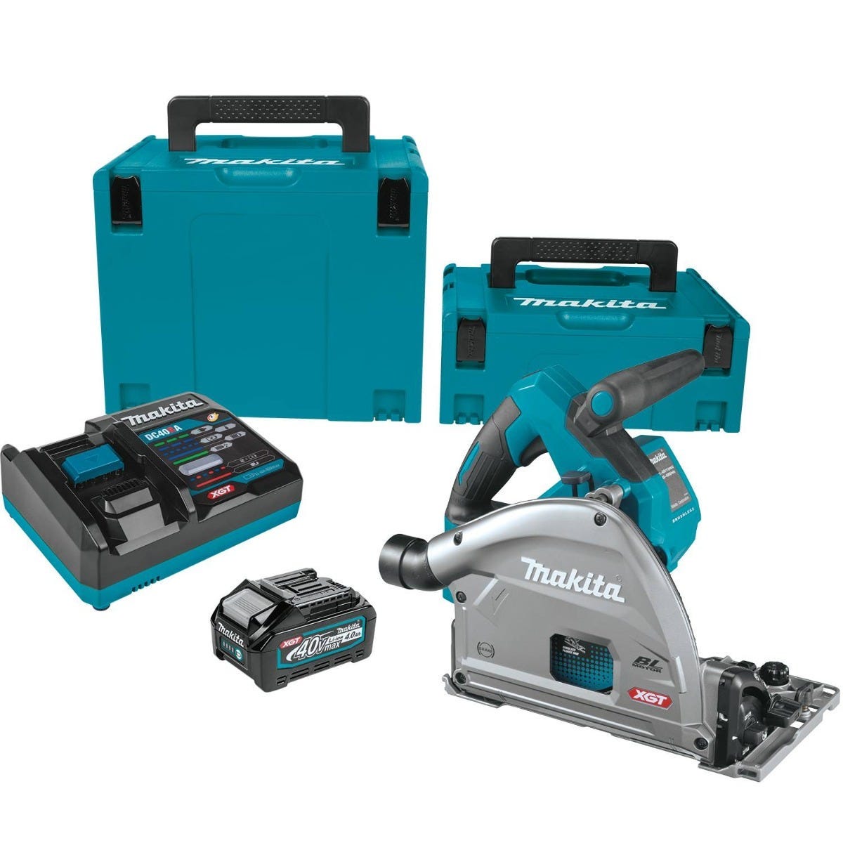 Makita 40V max XGT Brushless 6-1/2" Plunge Circular Saw Kit AWS Capable (4.0Ah) w/ 40V max XGT 13" Fan