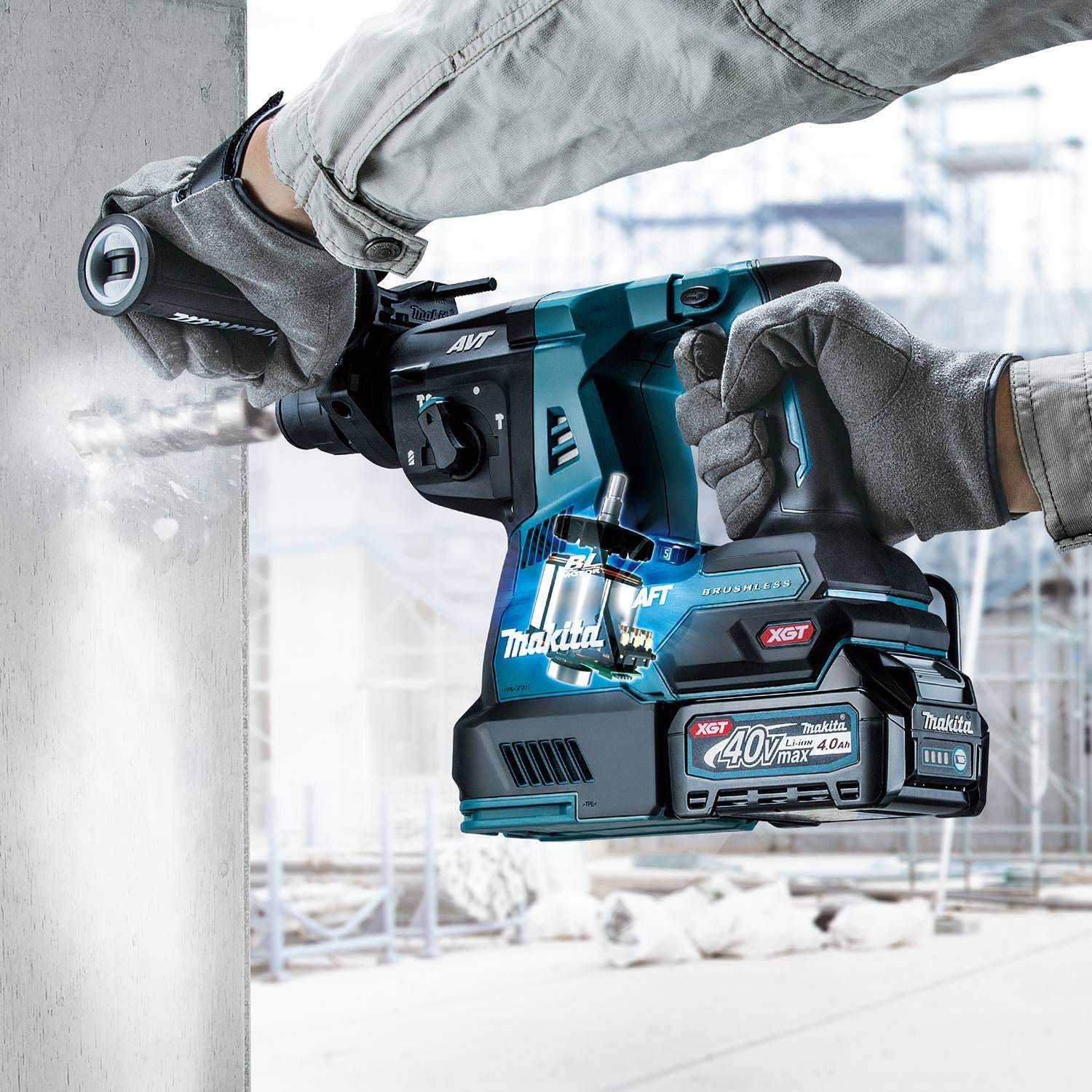 Makita GRH01M1 40V max XGT Brushless Cordless 1-1/8" SDS-PLUS AVT Rotary Hammer Kit, AFT, AWS Capable (4.0Ah)