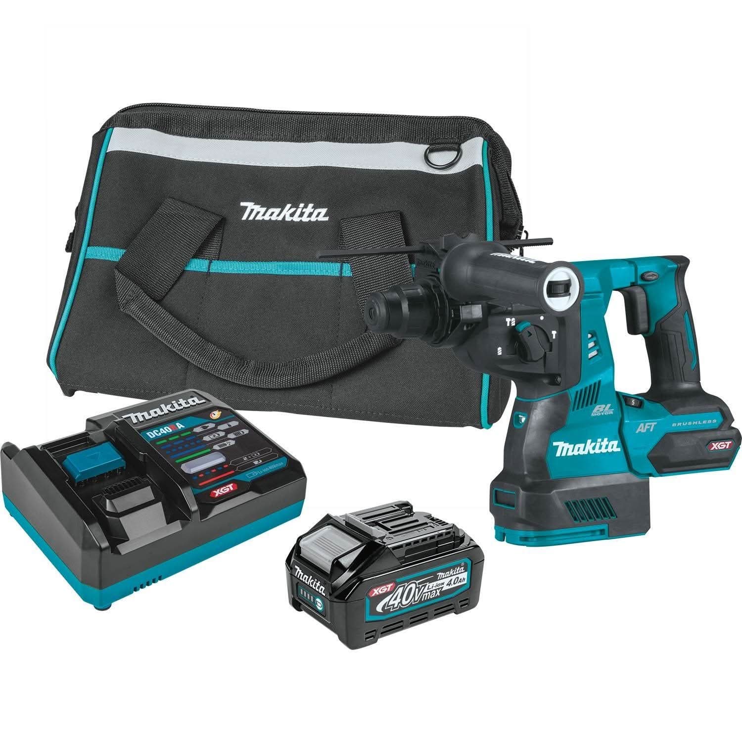 Makita 40V max XGT Brushless Cordless 1-1/8-Inch AVT Rotary SDS-PLUS Hammer 4.0Ah Battery 2-Pack Kit