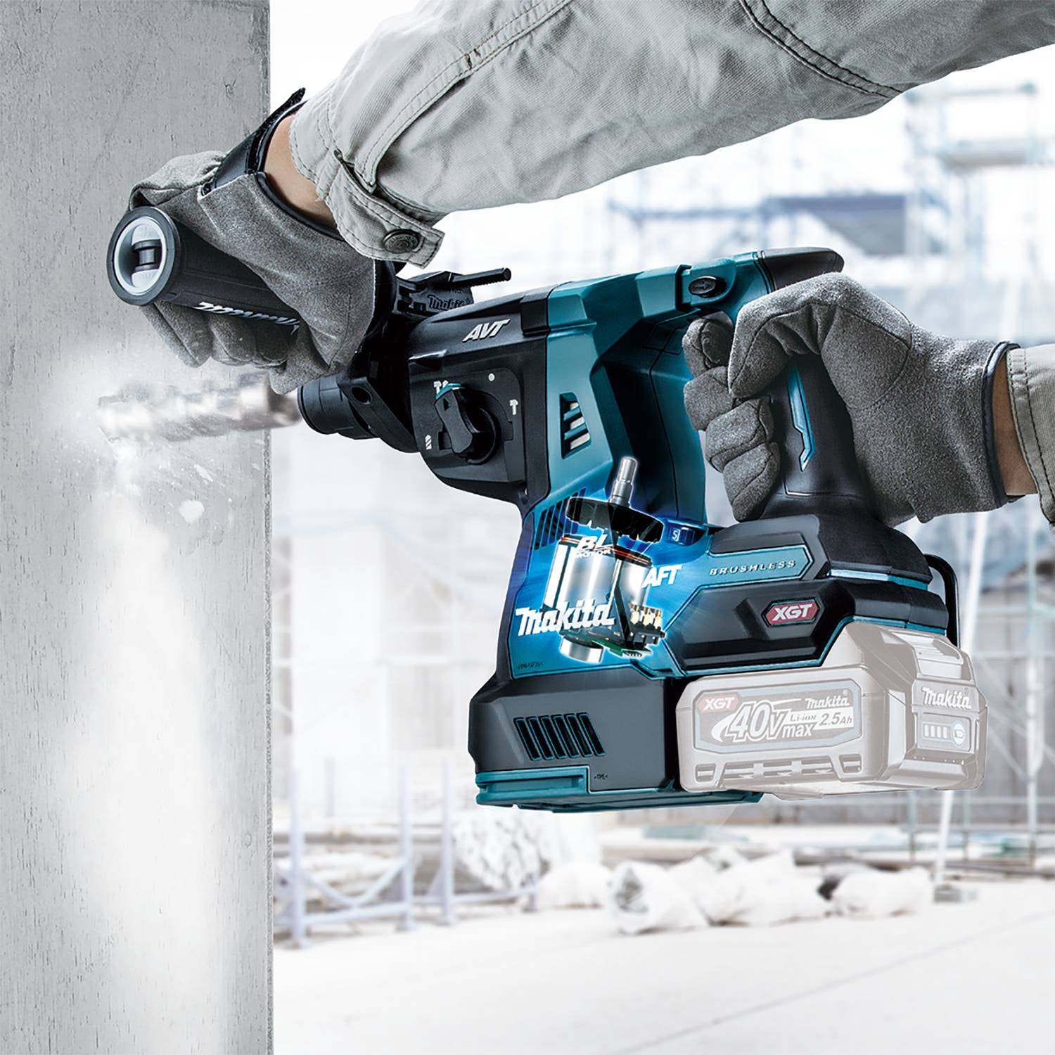Makita GRH02Z 40V max XGT Brushless Cordless 1-1/8" SDS-PLUS AVT Rotary Hammer, with Interchangeable Chuck, AWS Capable, Tool Only