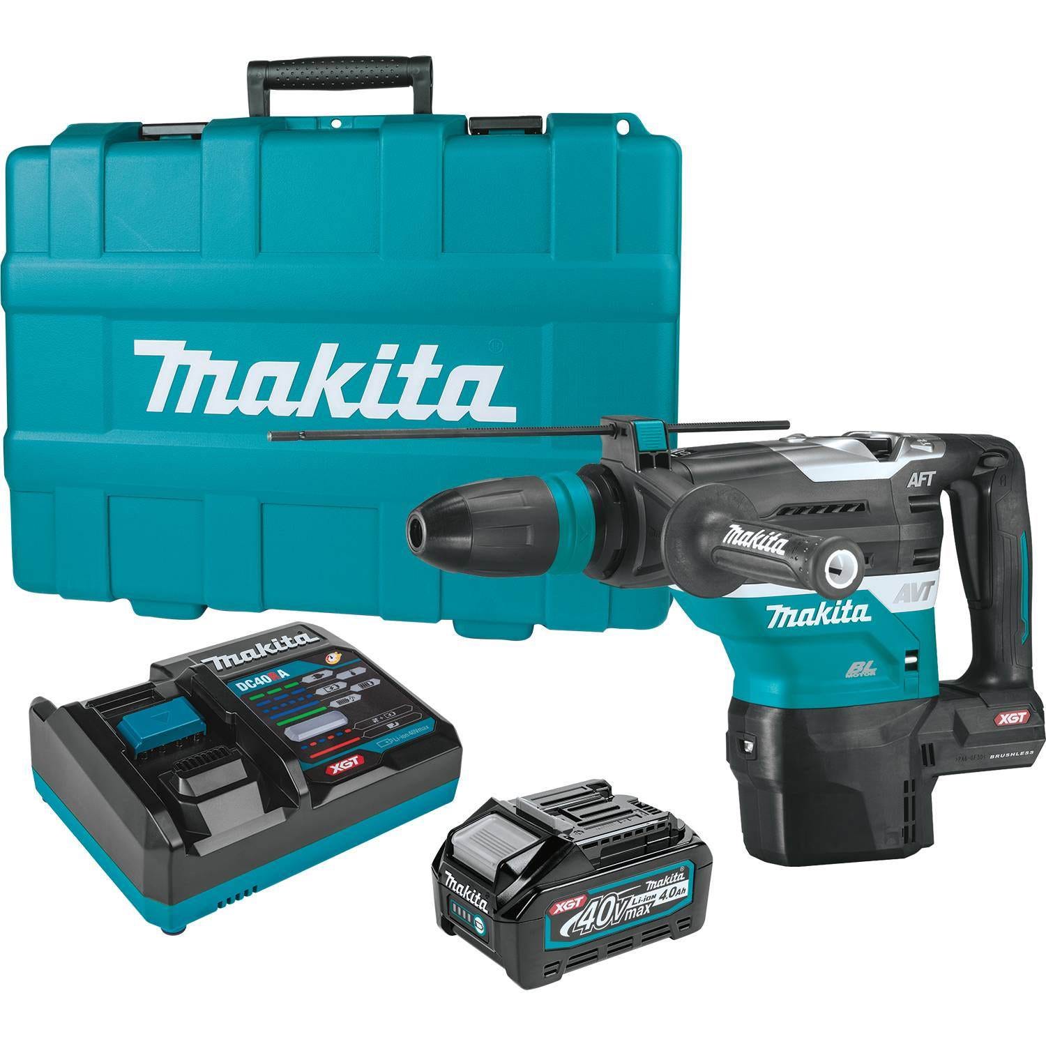 Makita GRH05M1 40V max XGT Brushless 1-9/16" SDS-MAX AVT Rotary Hammer Kit, AFT, AWS Capable (4.0Ah)