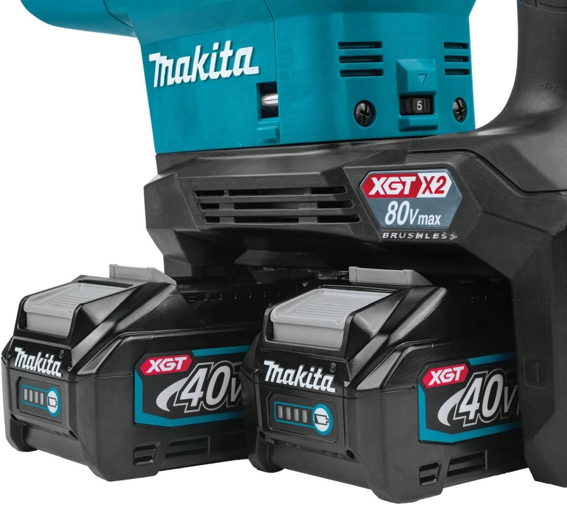 Makita GRH06PM 80V max (40V max X2) XGT Brushless 2" SDS-MAX AVT Rotary Hammer Kit, AFT, AWS Capable (4.0Ah)