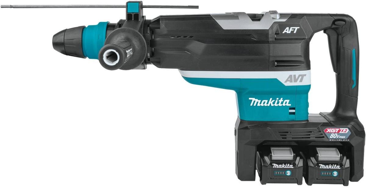 Makita GRH06PM 80V max (40V max X2) XGT Brushless 2" SDS-MAX AVT Rotary Hammer Kit, AFT, AWS Capable (4.0Ah)