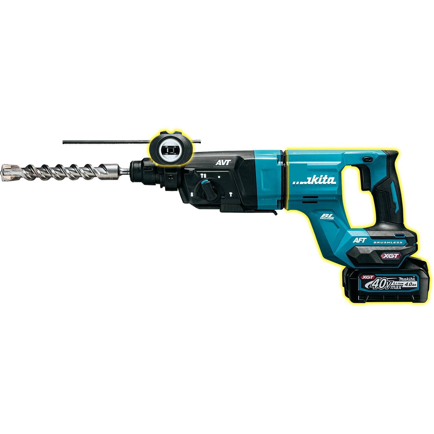 Makita GRH07M1 40V max XGT Brushless Cordless 1-1/8" SDS-PLUS AVT Rotary Hammer (D-Handle) Kit, AFT, AWS Capable (4.0 Ah)