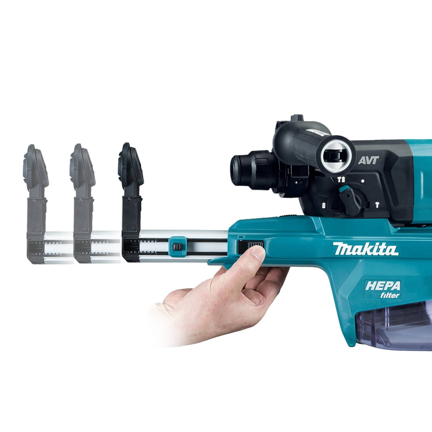 Makita GRH07M1W 40V max XGT Brushless 1-1/8" SDS-PLUS AVT Rotary Hammer (D-Handle) Kit w/ Dust Extractor, AFT, AWS Capable (4.0Ah)