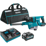 Makita GRH07M1W 40V max XGT Brushless 1-1/8" SDS-PLUS AVT Rotary Hammer (D-Handle) Kit w/ Dust Extractor, AFT, AWS Capable (4.0Ah)