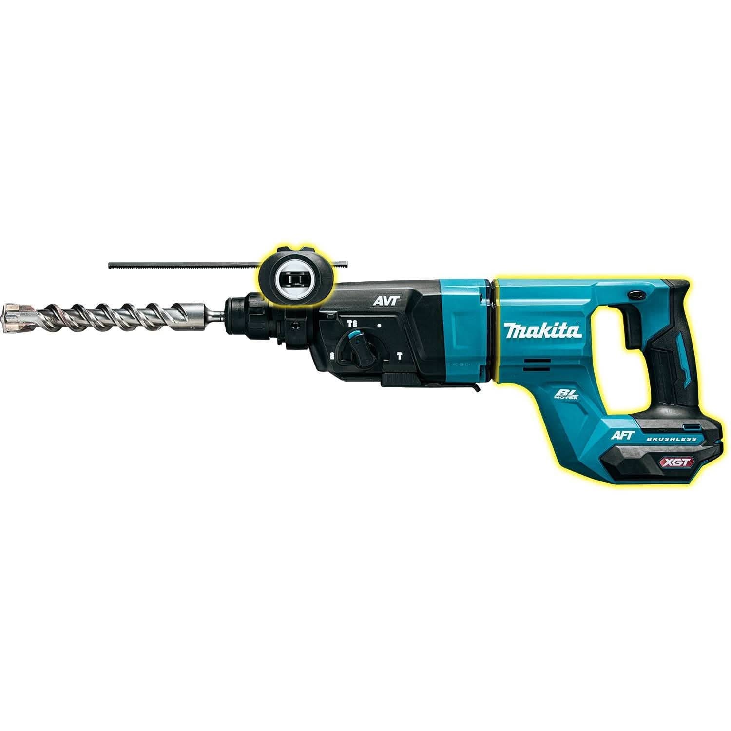 Makita 40V max XGT Brushless 2.1 Gal. HEPA Dry Dust Extractor Kit AWS Capable (4.0Ah) w/ 40V max XGT 1-1/8" SDS-PLUS AVT Rotary Hammer