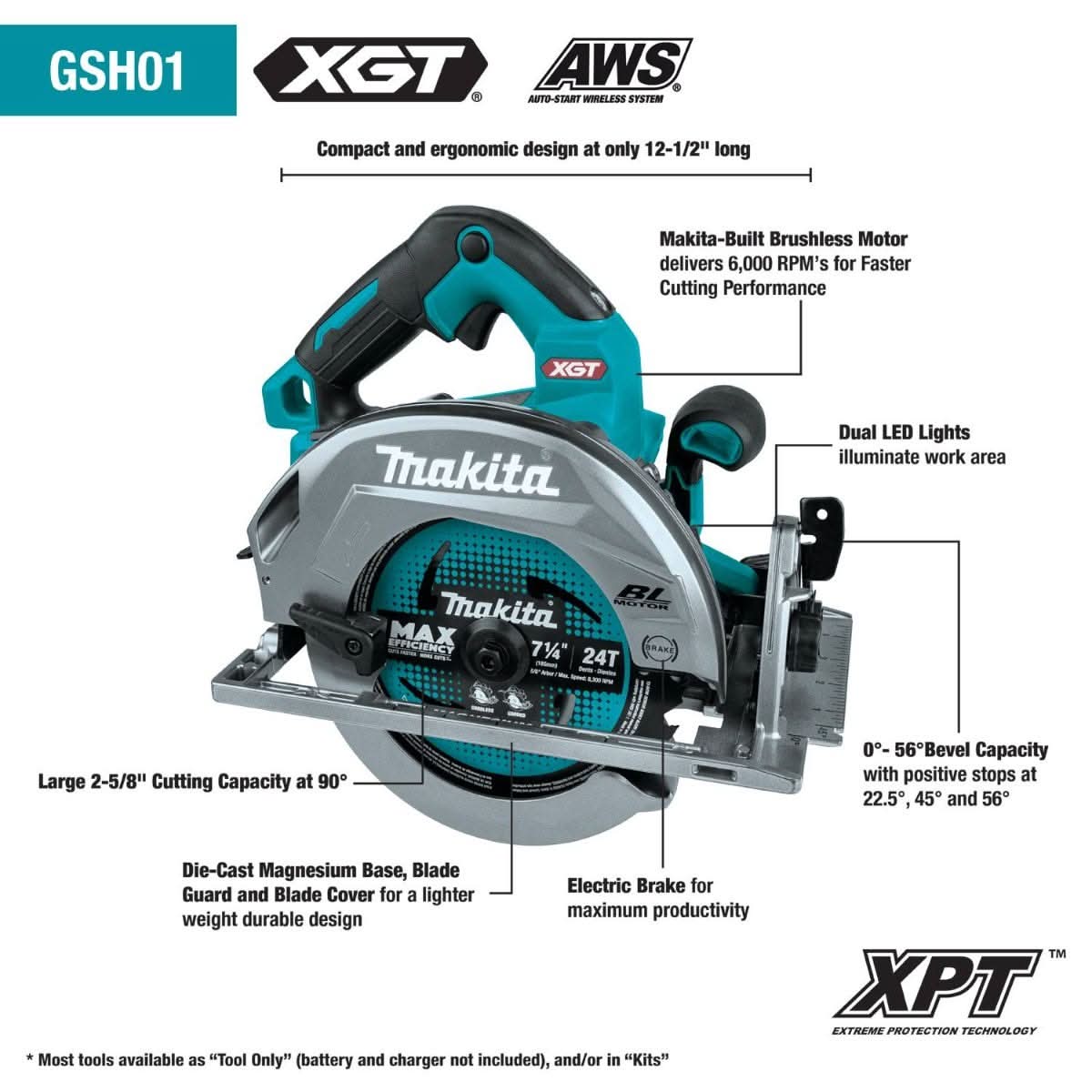 Makita GT501M 40V max XGT Brushless Cordless 5-Pc. Combo Kit (4.0Ah)