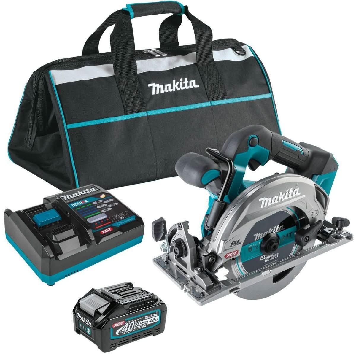 Makita 40V max XGT Brushless 6-1/2" Circular Saw Kit AWS Capable (4.0Ah) w/ 40V max XGT 13" Fan