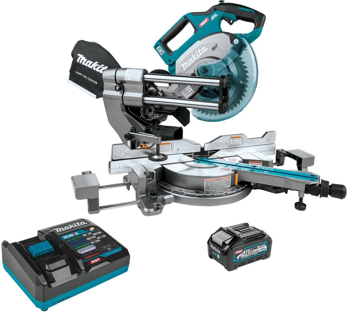Makita 40V max XGT Brushless 8-1/2" Dual-Bevel Sliding Compound Miter Saw AWS Kit (4.0Ah) w/ Folding Stand