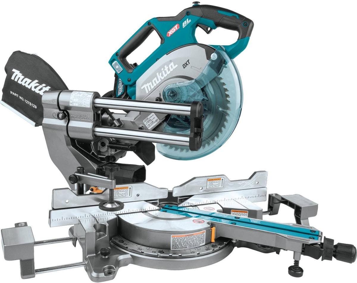 Makita GSL02M1 40V max XGT Brushless Cordless 8-1/2" Dual-Bevel Sliding Compound Miter Saw Kit, AWS Capable (4.0Ah)