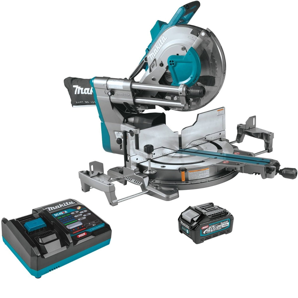Makita GSL04M1 40V max XGT Brushless Cordless 12" Dual-Bevel Sliding Compound Miter Saw Kit, AWS Capable (4.0Ah)