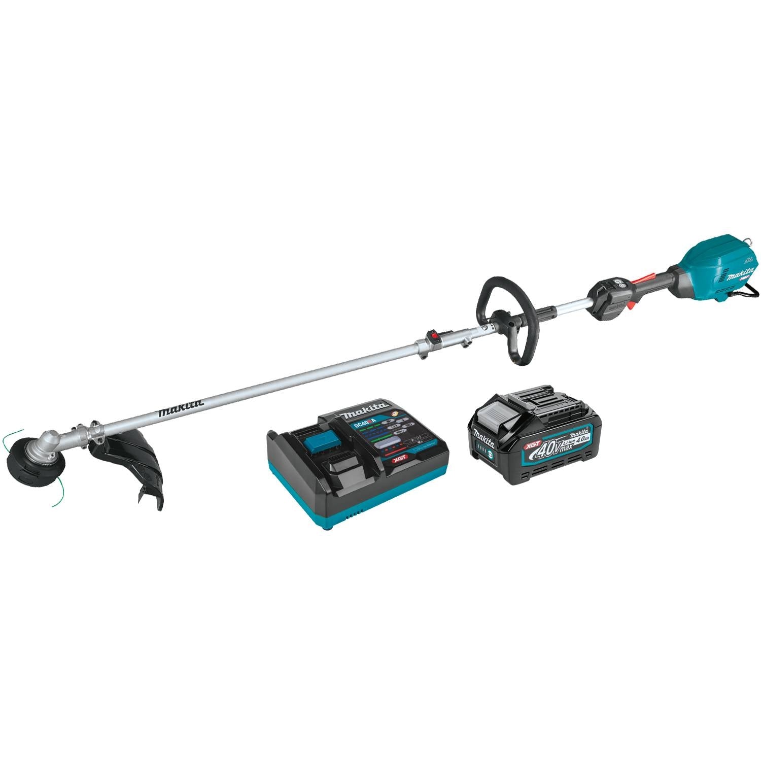 Makita GUX01JM1X1 40V max XGT Brushless Cordless Couple Shaft Power Head Kit with 17" String Trimmer Attachment (4.0Ah)