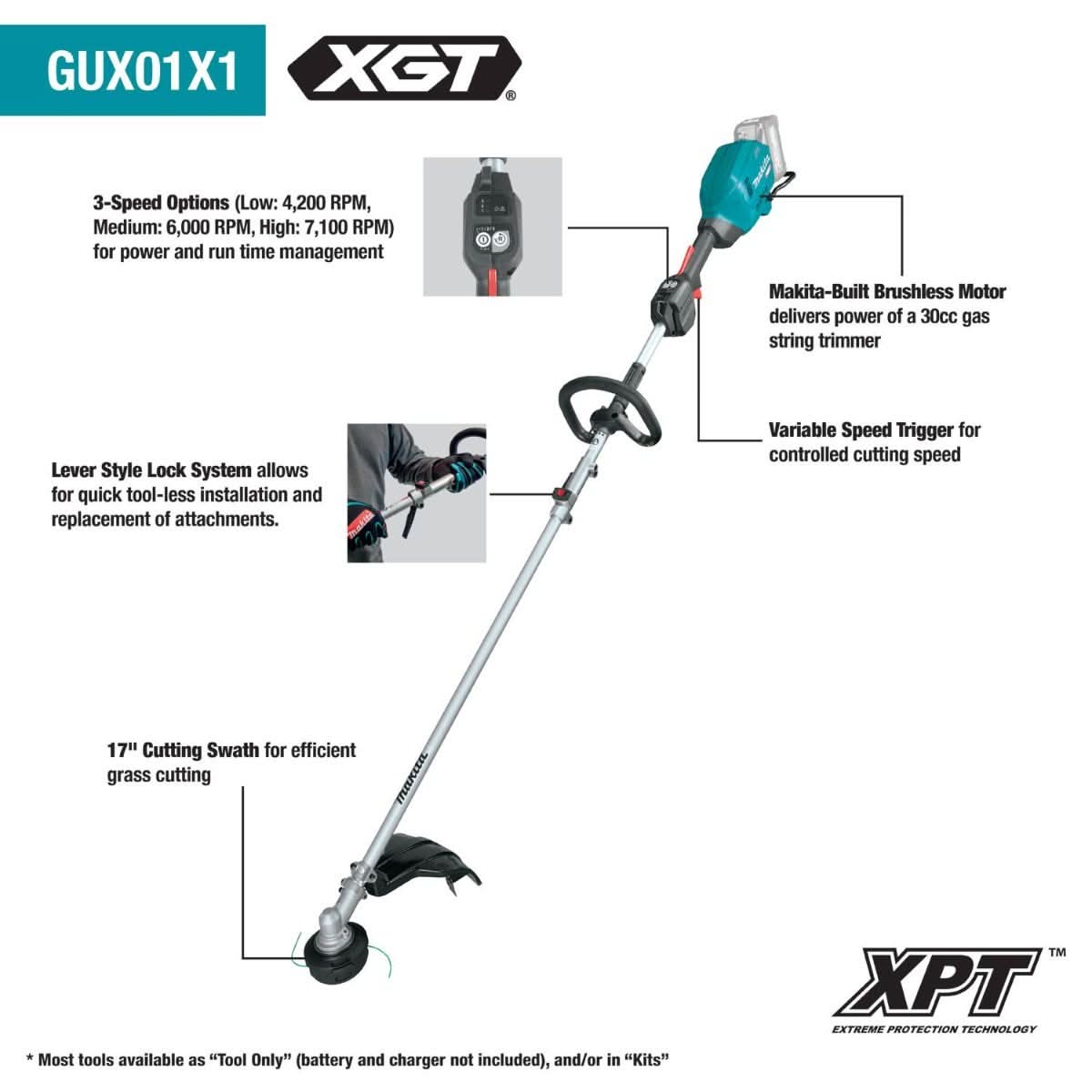 Makita GUX01ZX1 40V max XGT Brushless Cordless Couple Shaft Power