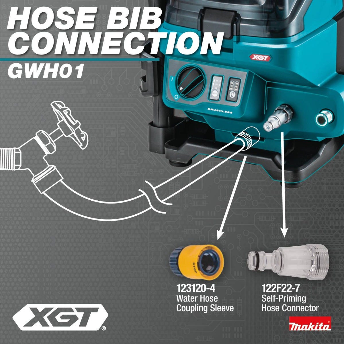 Makita GWH01Z 40V max XGT Brushless Cordless 1300 PSI 1.5 GPM Pressure Washer, Tool Only
