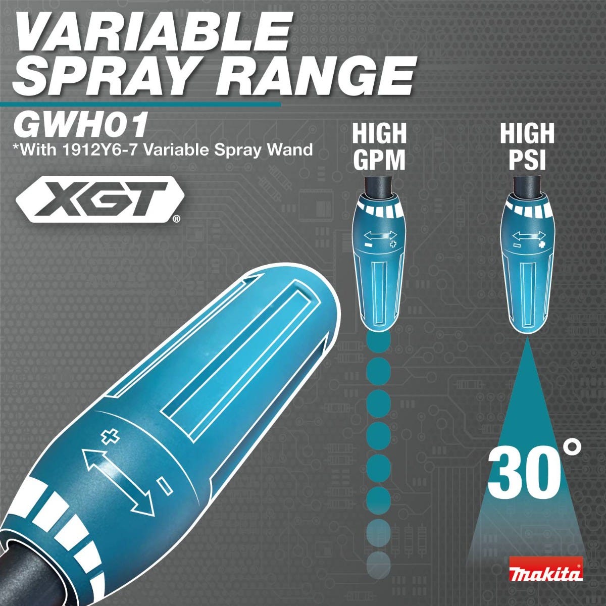 Makita GWH01Z 40V max XGT Brushless Cordless 1300 PSI 1.5 GPM Pressure Washer, Tool Only