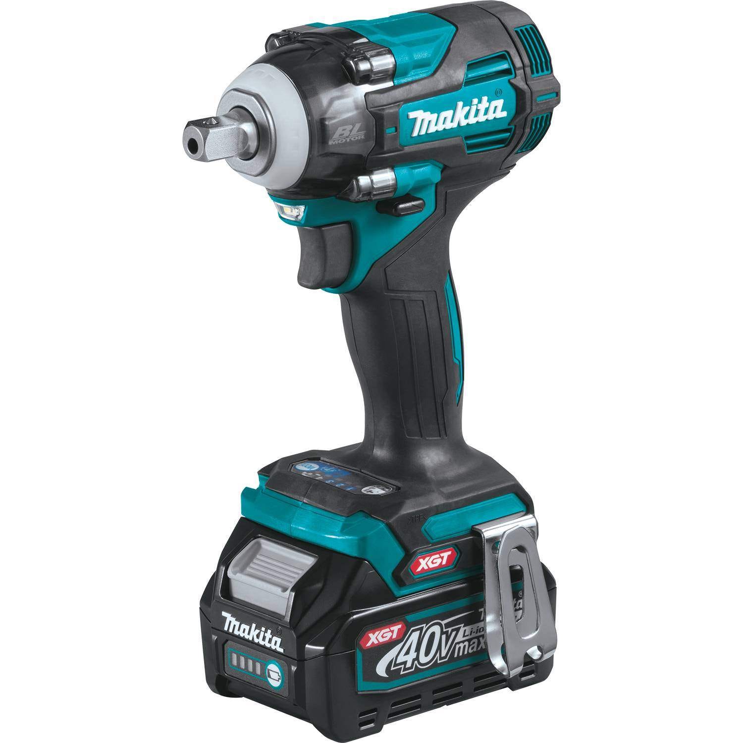 Makita GWT05D 40V max XGT Brushless Cordless 4-Speed 1/2" Sq. Drive Impact Wrench Kit w/ Detent Anvil (2.5Ah)