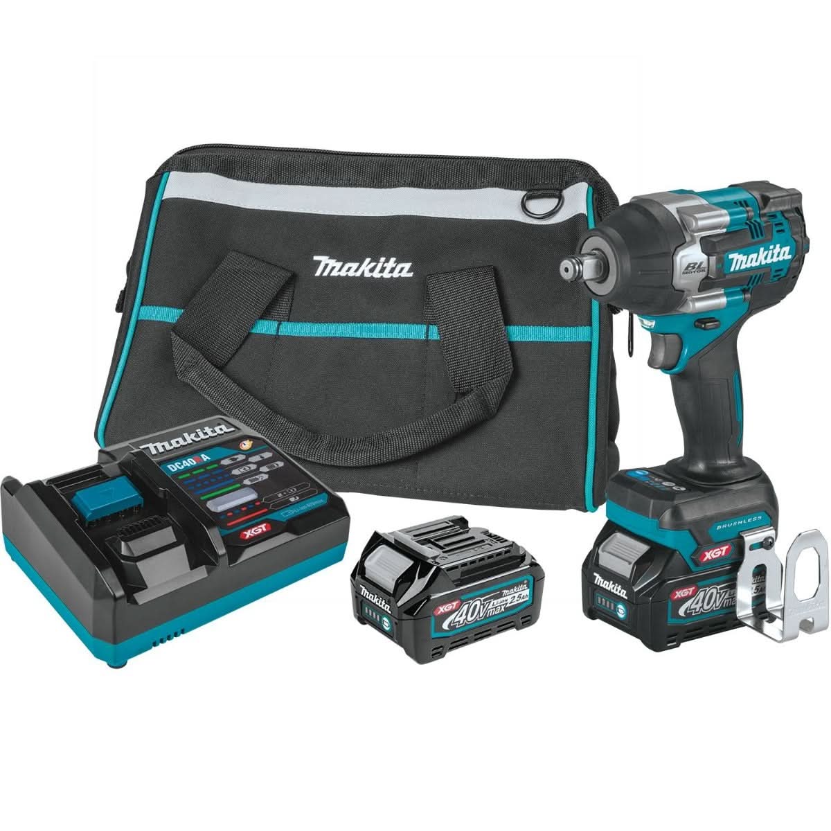 Makita GWT07D 40V max XGT Brushless Cordless 4-Speed Mid-Torque 1/2" Sq. Drive Impact Wrench Kit w/ Friction Ring Anvil (2.5Ah)