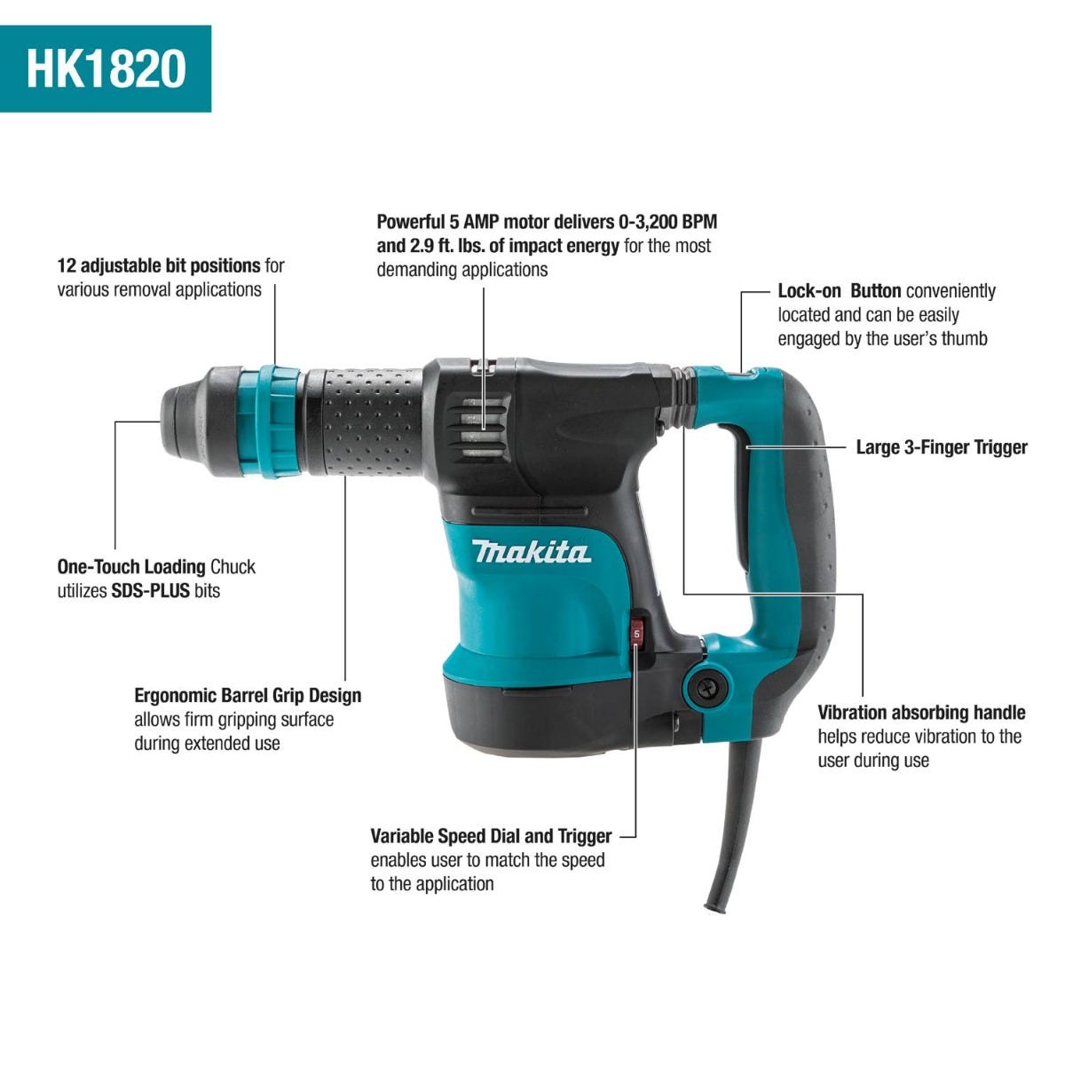 Makita HK1820 SDS-PLUS Power Scraper