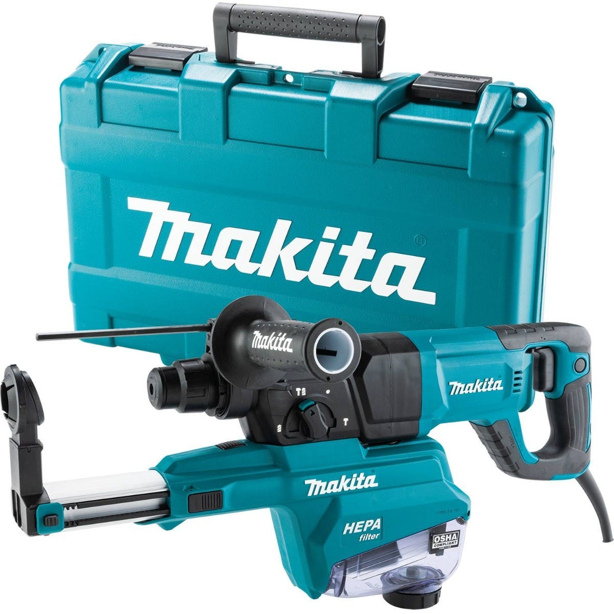 Makita 1-3/16'' Rotary Hammer, accepts SDS-PLUS bits, L-Shape plus 1" SDS-PLUS AVT Rotary Hammer, w/ HEPA Dust Extractor (D-handle)