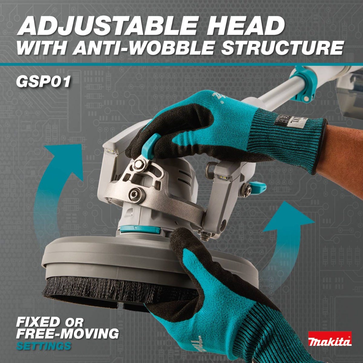 Makita GSP01M1 40V max XGTÂ® Brushless Cordless Telescoping 8" Polisher / Scrubber Kit, (4.0Ah)