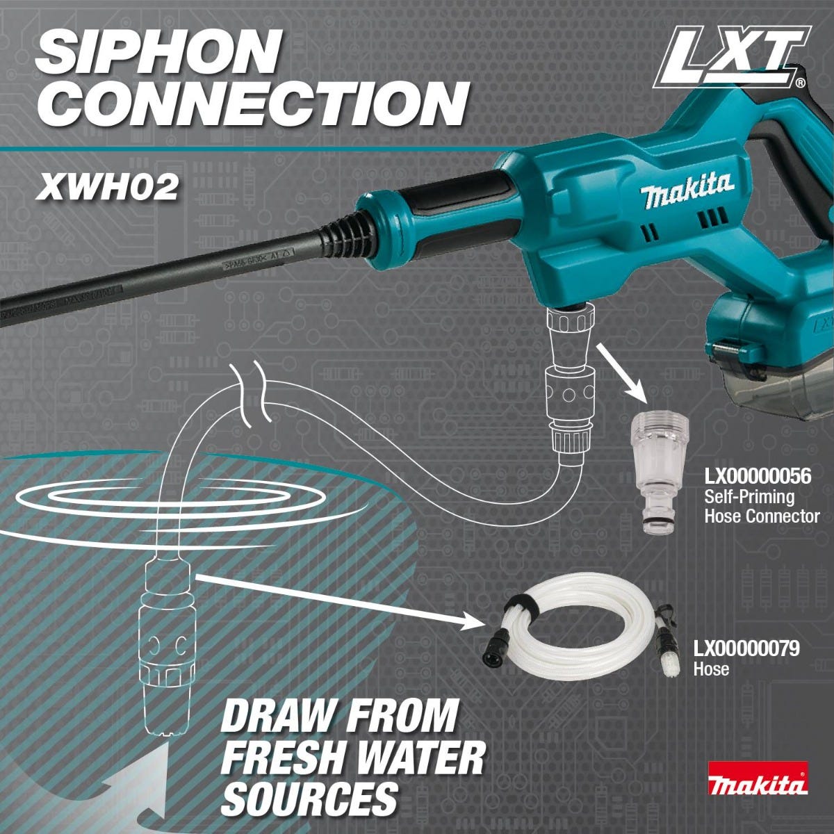 Makita XWH02Z 18V LXTÂ® Cordless 320 PSI 0.7 GPM Power Cleaner, Tool Only