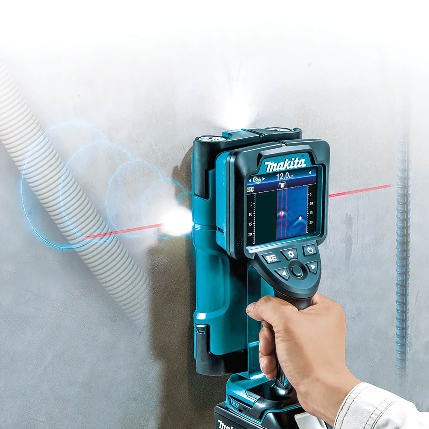 Makita DWD181R1J 18V LXT Lithium"‘Ion Cordless Multi-Surface Scanner Kit (2.0Ah), with Interlocking Storage Case