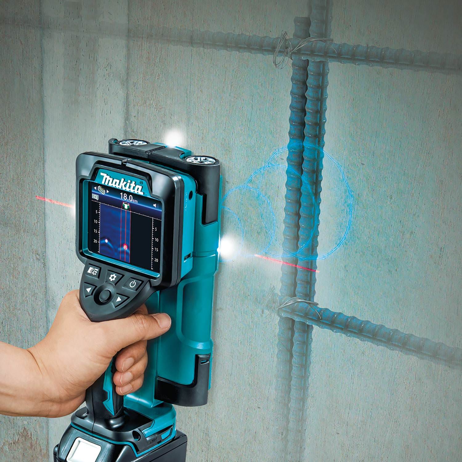 Makita DWD181R1J 18V LXT Lithium"‘Ion Cordless Multi-Surface Scanner Kit (2.0Ah), with Interlocking Storage Case