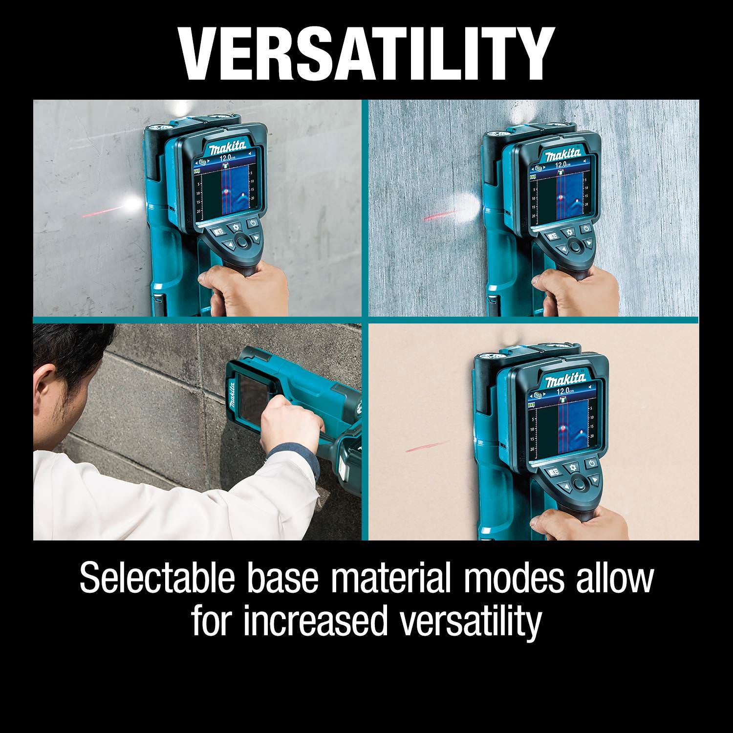Makita DWD181R1J 18V LXT Lithium"‘Ion Cordless Multi-Surface Scanner Kit (2.0Ah), with Interlocking Storage Case