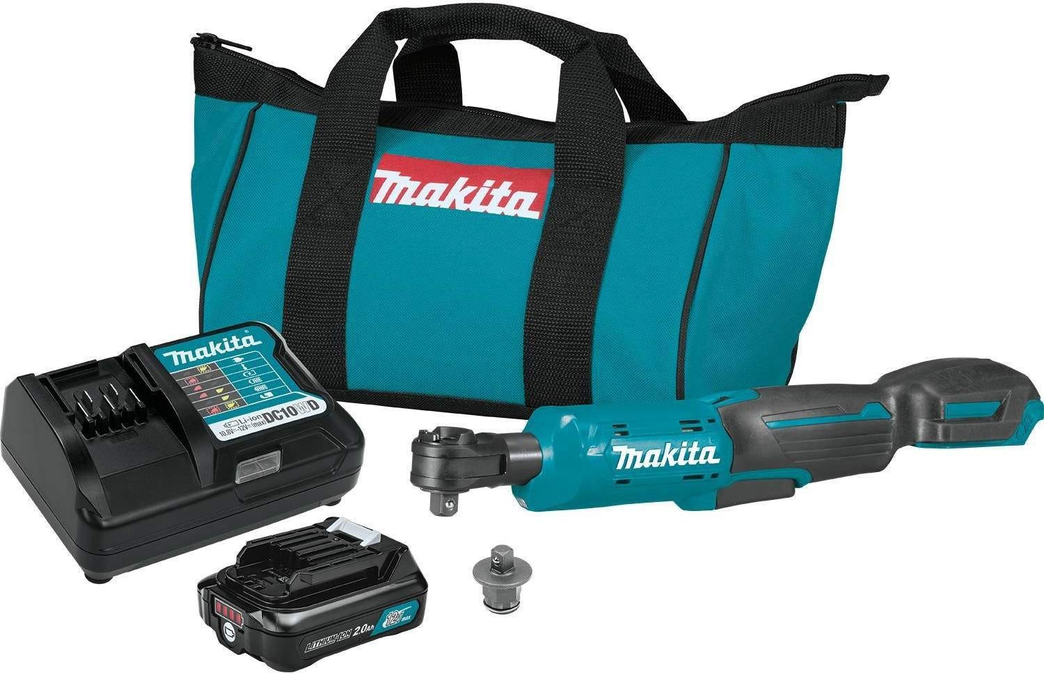 Makita RW01R1 12V max CXT Lithium-Ion Cordless 3/8" / 1/4" Sq. Drive Ratchet Kit (2.0Ah)