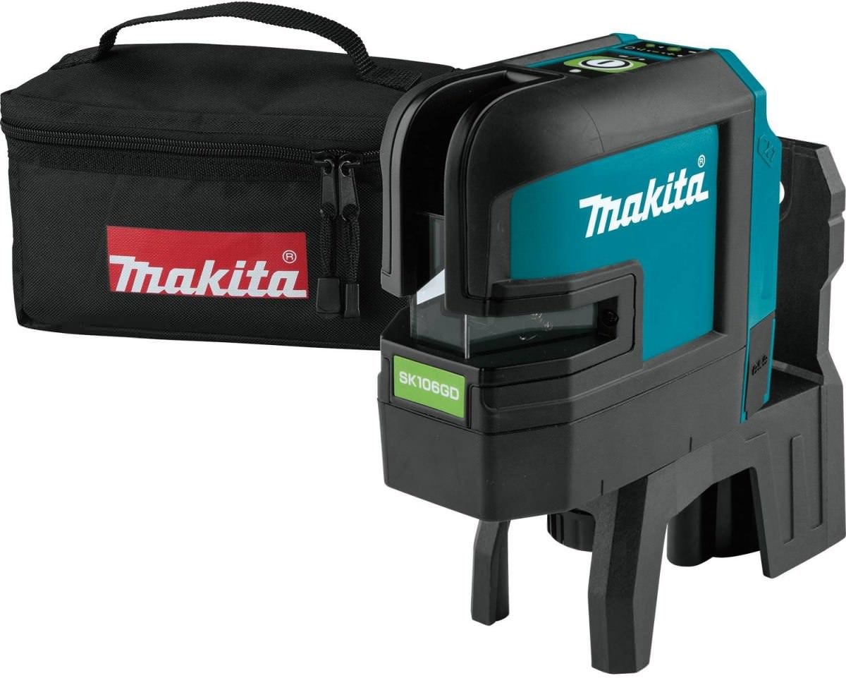 Makita SK106GDZ 12V max CXT Lithium-Ion Cordless Self-Leveling Cross-Line/4-Point Green Beam Laser, Tool Only