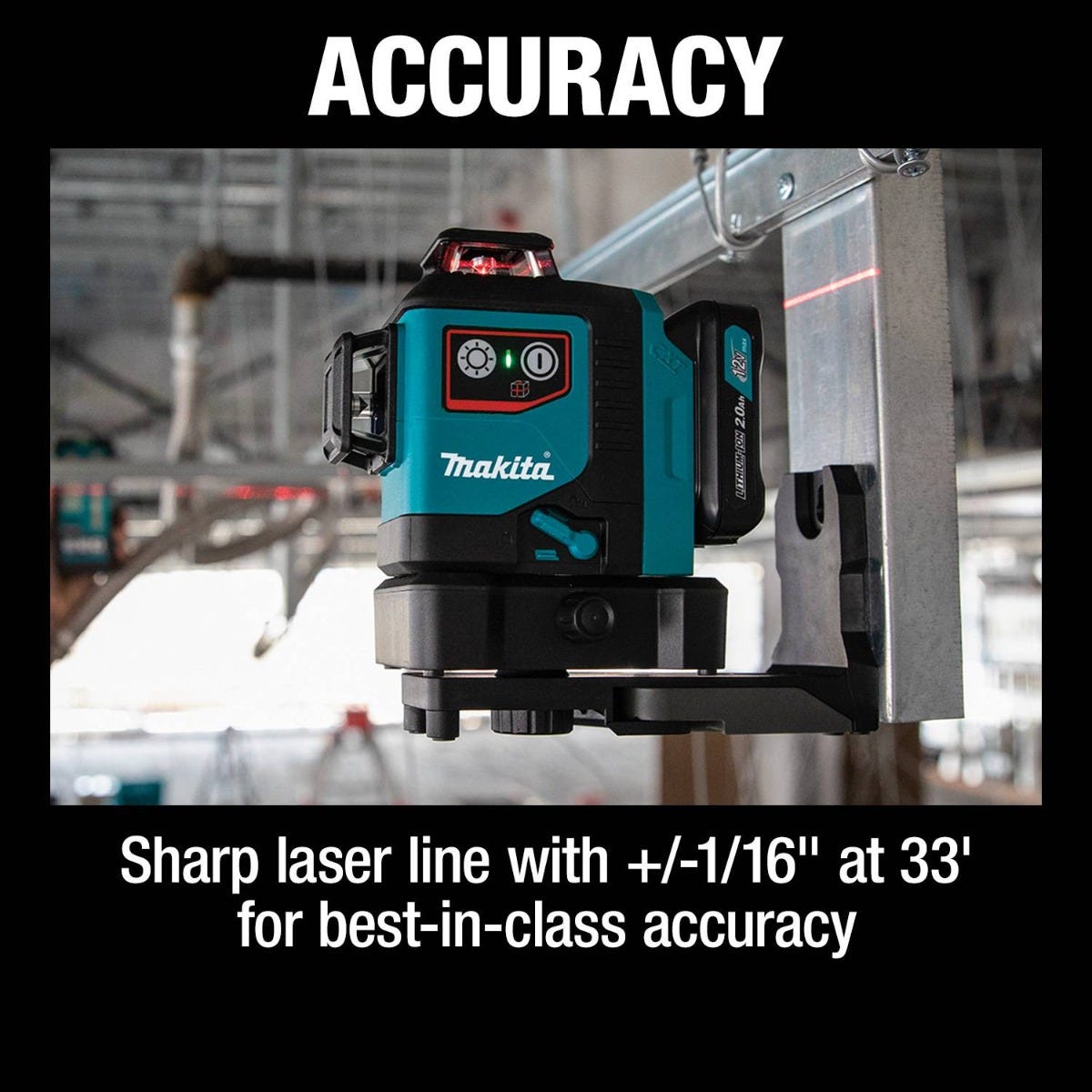 Makita SK700DNAJ 12V max CXT Lithium-Ion Cordless Self-Leveling 360Â° 3-Plane Red Laser Kit (2.0Ah)
