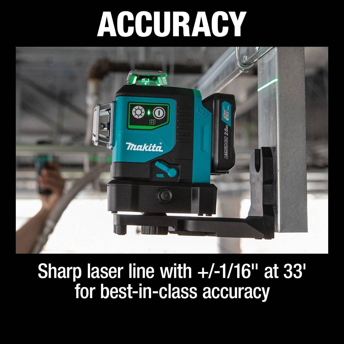 Makita SK700GDNAJ 12V max CXT Lithium-Ion Cordless Self-Leveling 360Â° 3-Plane Green Laser Kit (2.0Ah)