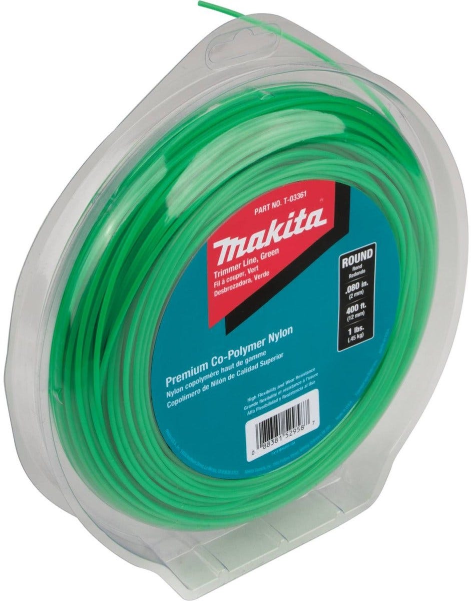 Makita T-03361 Round Trimmer Line, 0.080", Green, 400"™, 1 lbs.