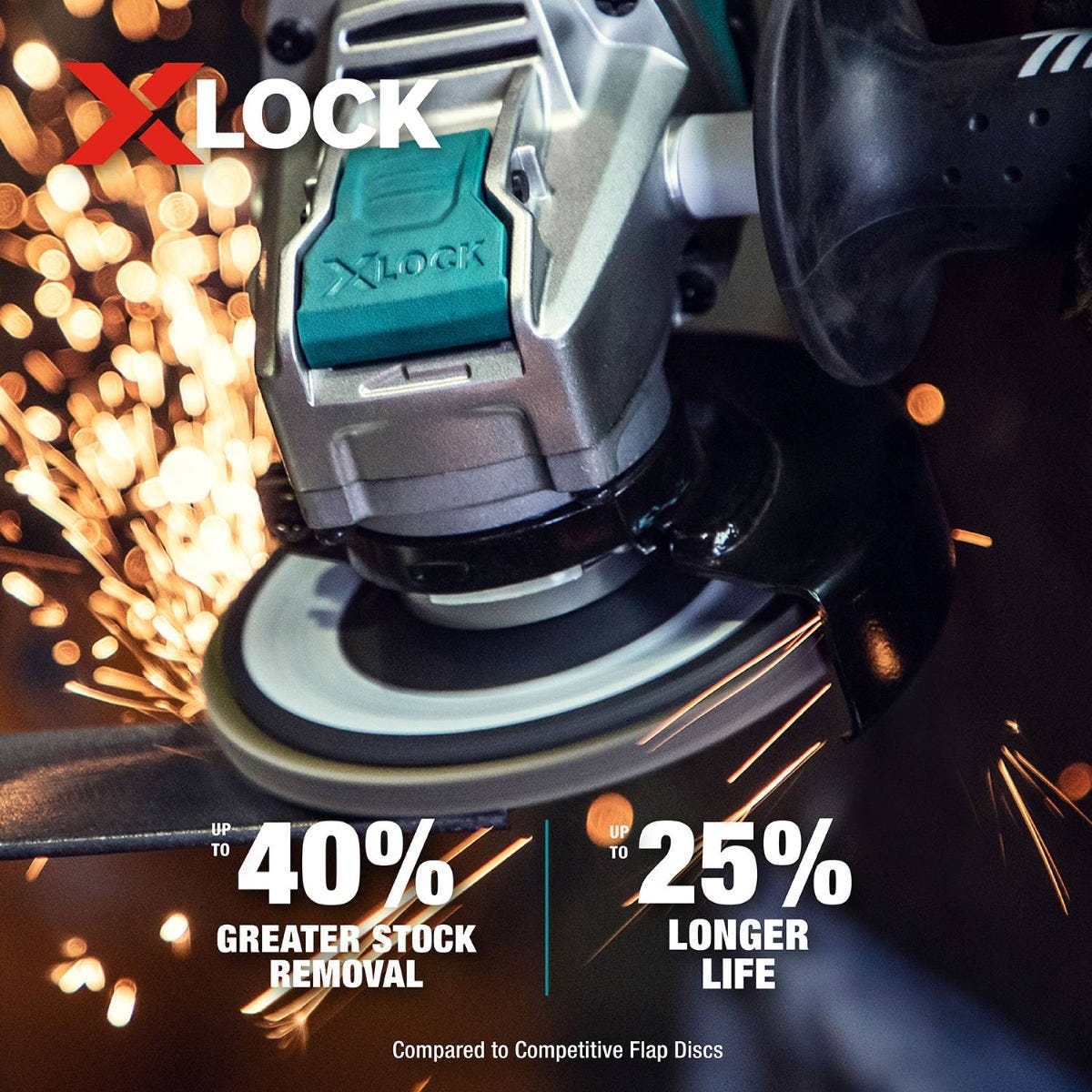 Makita T-03894-3 X-LOCK 4"‘1/2" 40 Grit Type 29 Angled Grinding and Polishing Flap Disc for X-LOCK and All 7/8" Arbor Grinders, 3/pk