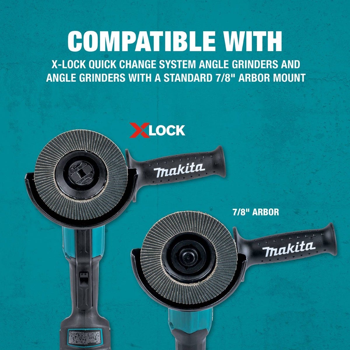 Makita T-03903-3 X-LOCK 4"‘1/2" 60 Grit Type 29 Angled Grinding and Polishing Flap Disc X-LOCK and All 7/8" Arbor Grinders, 3/pk