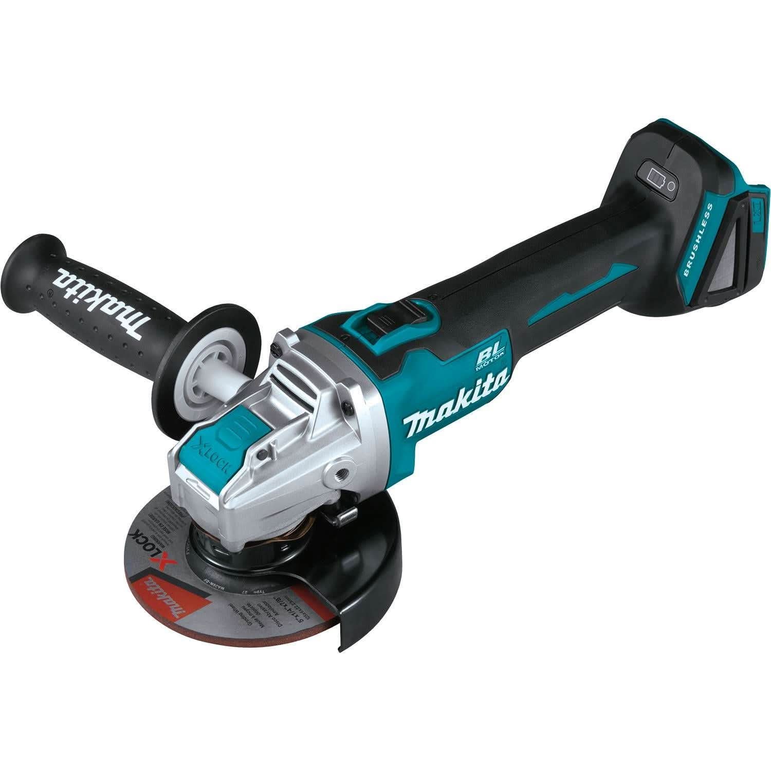 Makita 18V LXT Lithium-Ion Brushless Cordless 4-1/2 / 5-Inch X-LOCK Angle Grinder plus 5-Inch Turbo Rim Diamond Blade