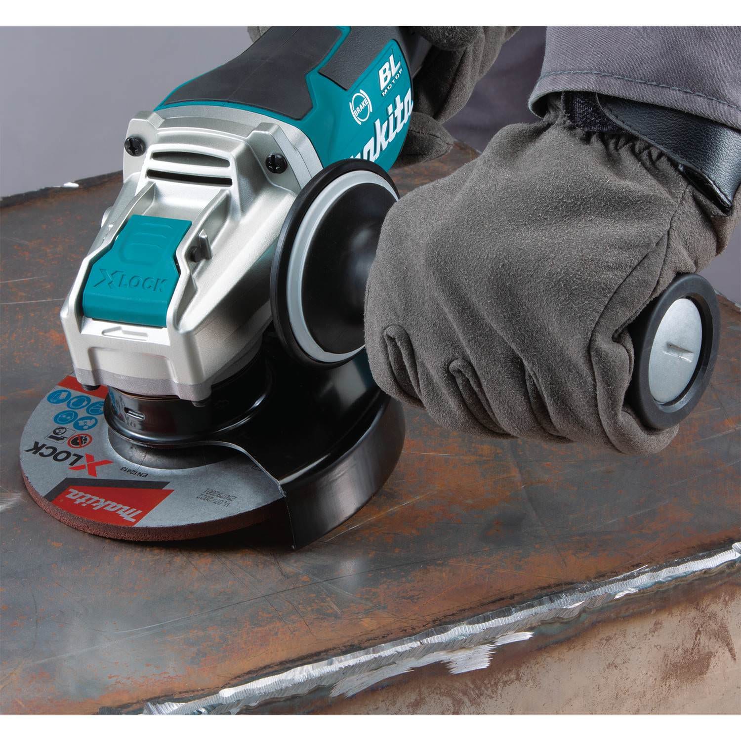Makita XAG26Z 18V LXT Lithium-Ion Brushless Cordless 4-1/2" / 5" Paddle Switch X-LOCK Angle Grinder, with AFT, Tool Only