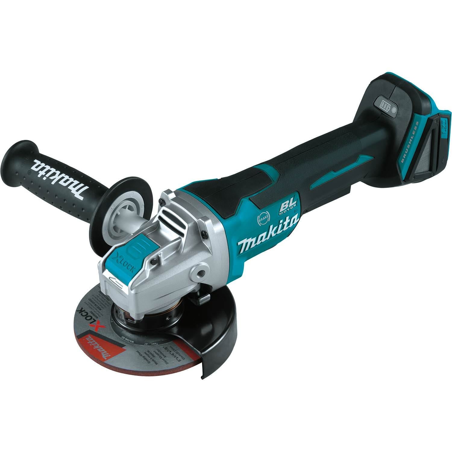 Makita XAG26Z 18V LXT Lithium-Ion Brushless Cordless 4-1/2" / 5" Paddle Switch X-LOCK Angle Grinder, with AFT, Tool Only