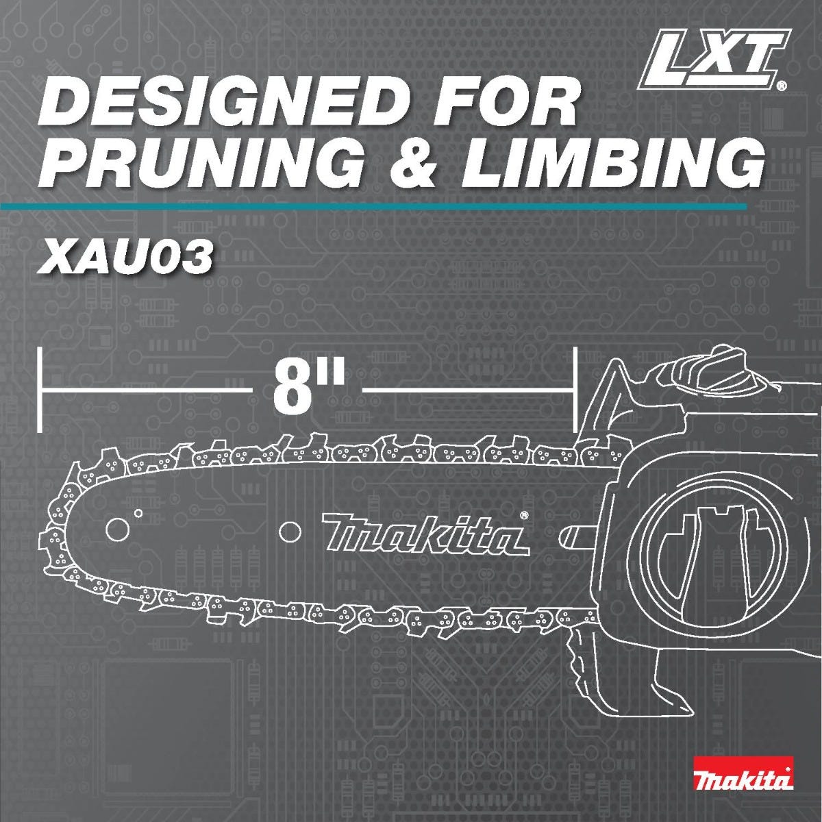 Makita XAU03Z 18V LXT Lithium-Ion Brushless Cordless 8" Extendable Articulating Pole Saw, Tool Only