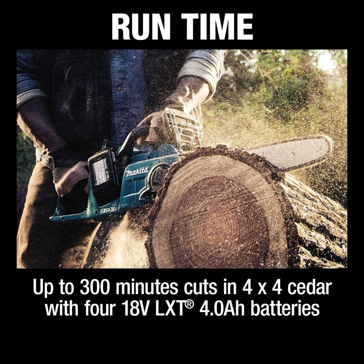 Makita XCU04CM 36V (18V X2) LXT Brushless 16" Chain Saw Kit (4.0Ah)